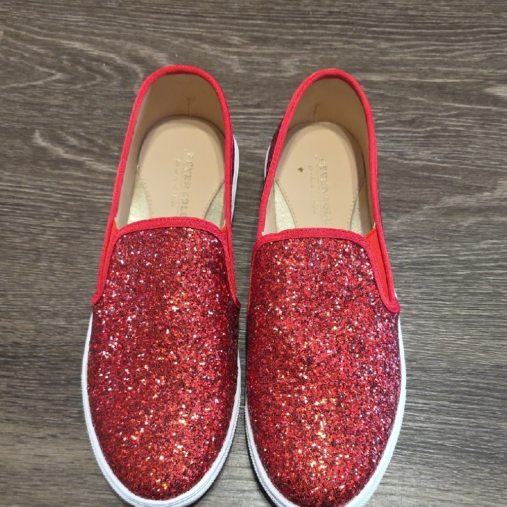 Red Glitter Women's Flats